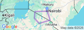 7 days Kenya and Tanzania medium range Safari Map