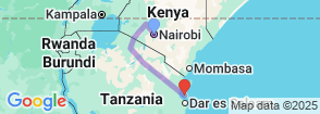 15 days Kenya Tanzania Safari and Zanzibar Beach Tour Map