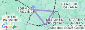 7 Days Paraguay Secrets: Asunción, Encarnación and Iguazu Falls Map