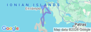 Yoga Sailing in Greece - Ionian Sea 8 Day Map