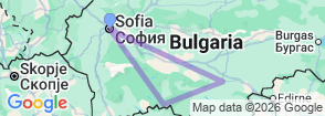 8 Days Highlights of Bulgaria Tour Map