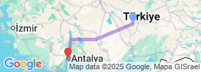 8 Days Suv Safari Cappadocia – Konya – Antalya Tour Map