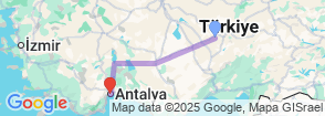 8 Days Suv Safari Cappadocia – Konya – Antalya Tour Map