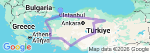  13 Days Special Turkey Vacation Package With Guaranteed Departure Map
