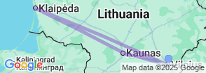8 Days Discover Lithuania Tour Map