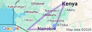 Wild Kenya: 5-Day Safari Adventure to Samburu, Nakuru & Masai Mara Map