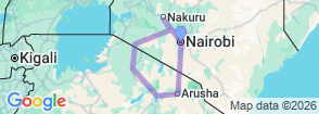 11 Days Best of Kenya & Tanzania Private 4x4 Luxury Safari- Hot Air Balloon Safari Experience Map