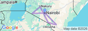 8 Days Ultimate Kenya Safari Adventure: Explore the Best of Kenya’s Wildlife and Landscapes Map