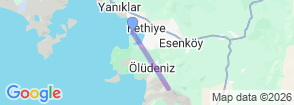 Paragliding in Fethiye from Babadag Mountain – Tandem Flight Over Oludeniz Lagoon Map