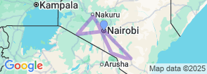 9-Days Discover Kenya Parks Economy Safari Map