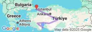 11 Days Tour  Antalya Pamukkale Egirdir Lake Konya Cappadocia Istanbul Tour Map