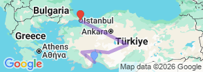 11 Days Tour Antalya Pamukkale Egirdir Lake Konya Cappadocia Istanbul Tour Map
