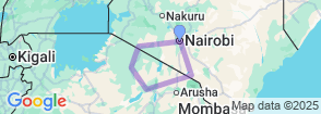 9 Days Kenya and tanzania Spectacular Wildebeest Migration Safari Map