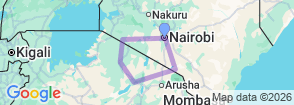 9 Days Kenya and tanzania Spectacular Wildebeest Migration Safari Map