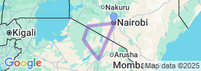 9-Day Kenya & Tanzania Safari Adventure: Wildlife, Culture, and Scenic Wonders Map