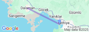 Daily Dalaman River Rafting Tour from Fethiye – Thrilling White Water Adventure Map
