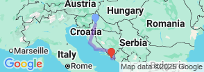Private tour package 9 days in Croatia +Bosnia and Herzegovina Map