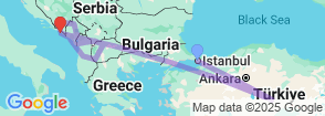Best Balkan Tour Packages 13 Day 12 Night Map