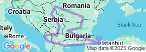 Balkan Escorted Tours 10 Day 9 Night Map