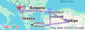 Balkan Itinerary 14 Day 13 Night Map