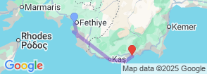 Fethiye to Olympos Blue Cruise & Fethiye Blue Lagoon Tours 6 Day Map