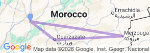 4 Days Tour from Marrakech via Merzouga Desert Map