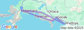 Fethiye - Marmaris 8 Days 7 Nights Blue Cruise Map
