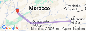 4 Days Sahara Desert Tour – From Marrakech Map
