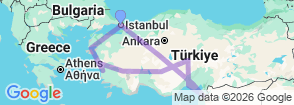 Journey of St. Paul Tour 12 Nights 13 Days Map