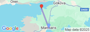 Gokova and Cleopatra Beach Daily Baot Trip Soft Drinks include from Marmaris Map