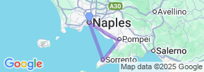 Guided tour of Sorrento and the Pompeii Ruins from Naples - shared tour Map