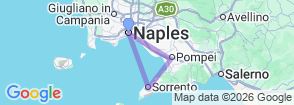Guided tour of Sorrento and the Pompeii Ruins from Naples - shared tour Map