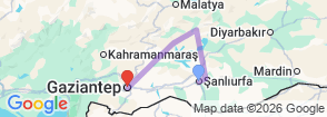 3-Day Mesopotamian Journey: Gobeklitepe, Urfa, and Mardin Map