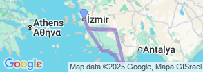 8-Day Aegean & Mediterranean Explorer: Izmir, Ephesus, Marmaris, Fethiye & Pamukkale Tour Map