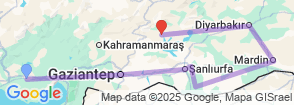 8-Day Ancient Wonders Tour: Exploring Gaziantep, Sanliurfa, Diyarbakır & Mt. Nemrut Map