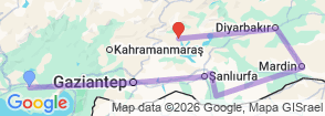 8-Day Ancient Wonders Tour: Exploring Gaziantep, Sanliurfa, Diyarbakır & Mt. Nemrut Map