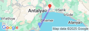 Daily Perge, Aspendos, Side Ancient Cities Tour from Olympos Map