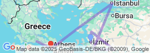 10-Day Biblical Turkey & Greece Tour: Explore the Footsteps of St. Paul & the Seven Churches Map