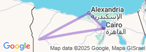 Cairo, Alex and Siwa Oasis 10 Day Tour Map