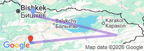 9 Day Tour Kyrgyzstan Map