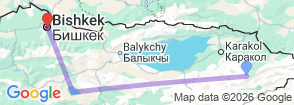 10 Day, 9 Night Tour Kyrgyzstan Summer 2024 Map