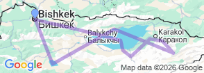 6 Day Tour Kyrgyzstan Map