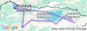 8 Day 7 Night Tour Kyrgyzstan Map