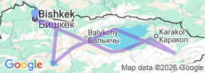 4-day Son-Kul and Issyk-Kul tour Map