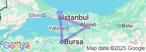 9 Day Relaxing Turkey Tour: Istanbul, Masukiye , Sapanca, Uludag , Bursa & Yalova Map