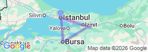 9 Day Relaxing Turkey Tour: Istanbul, Masukiye , Sapanca, Uludag , Bursa & Yalova Map