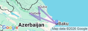 Home of Fires Baku-Gabala tour package Map