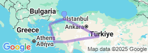 9 Days Deluxe Turkey Treasure Tour Map