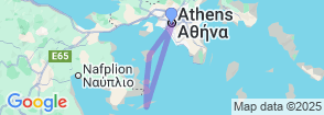 From Athens: Hydra, Poros, and Aegina Day Cruise with Lunch Map