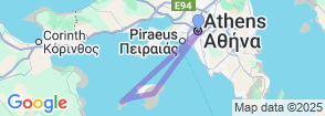 Daily Swimming Cruise in Athens – Sun, Sea & Sails Map